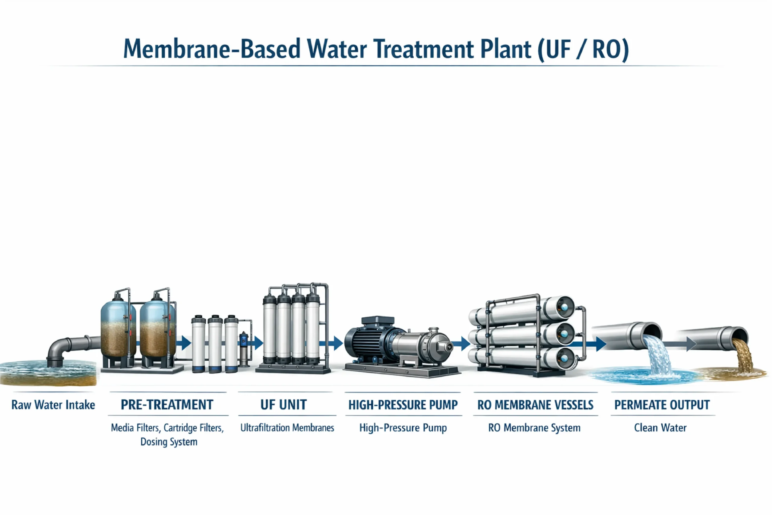 Membrane based water treatment plant