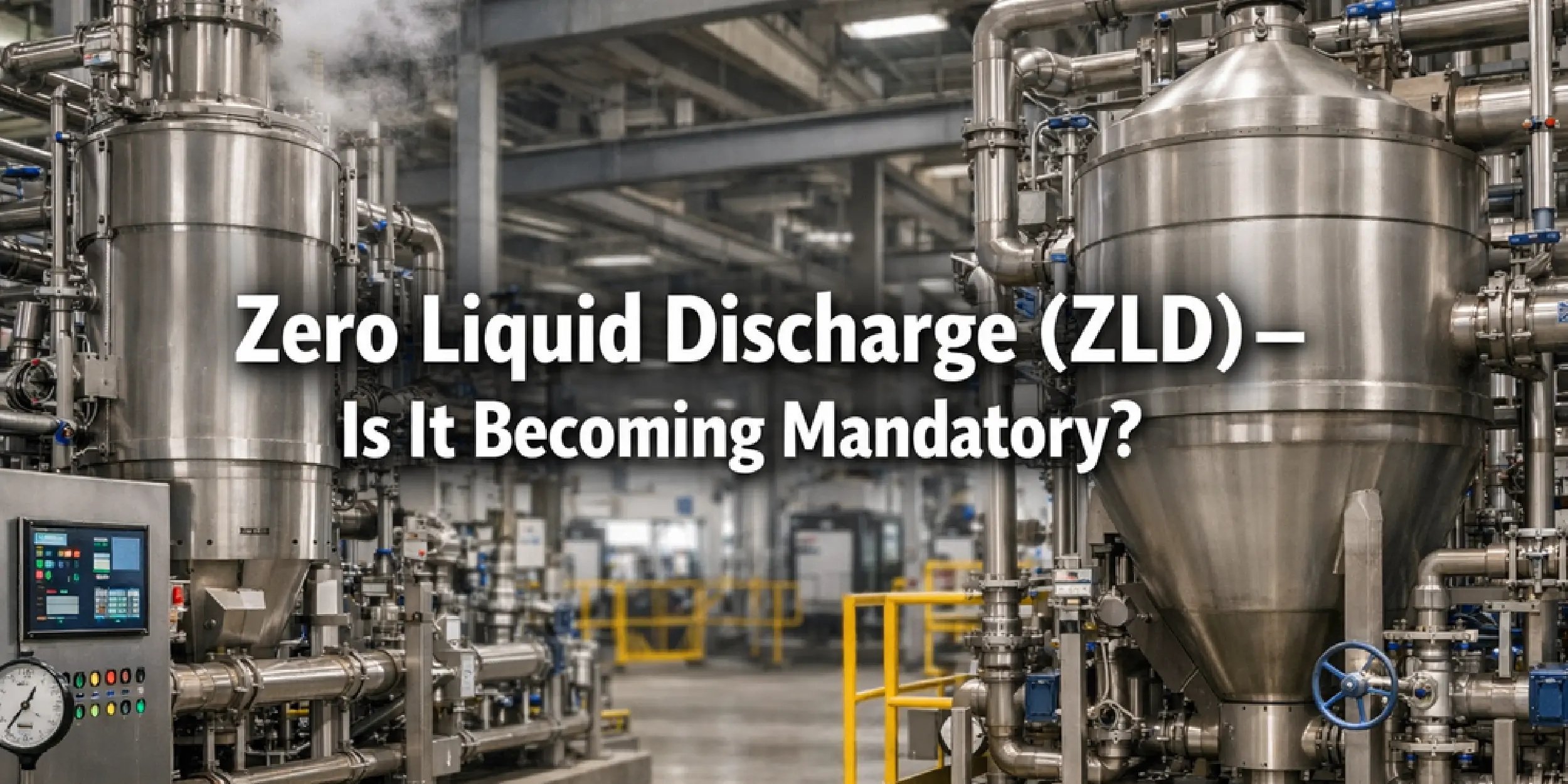 Industrial Zero Liquid Discharge (ZLD) plant with evaporator and crystallizer system