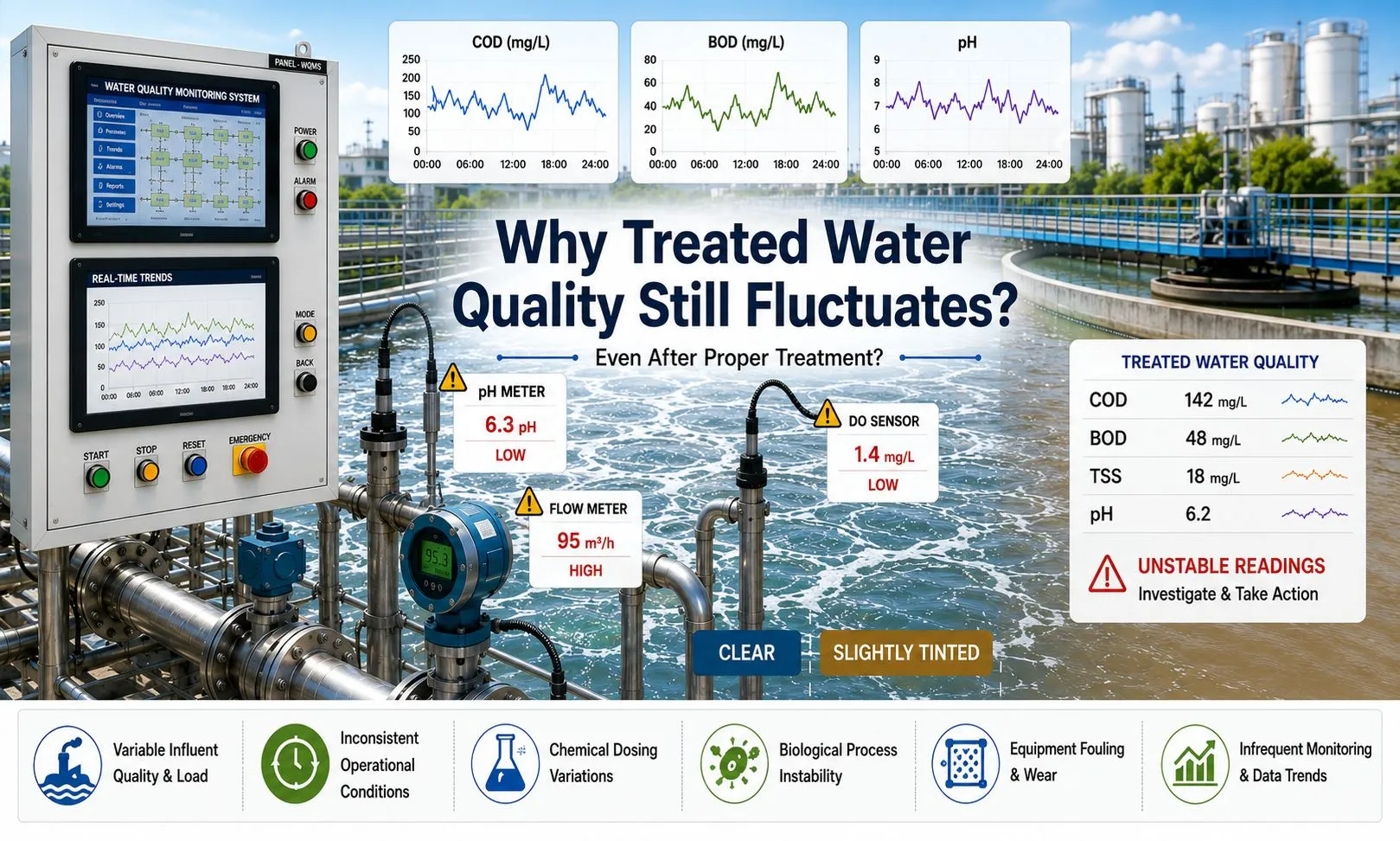 Why Do Treated Water Quality Parameters Fluctuate Even After Proper Treatment